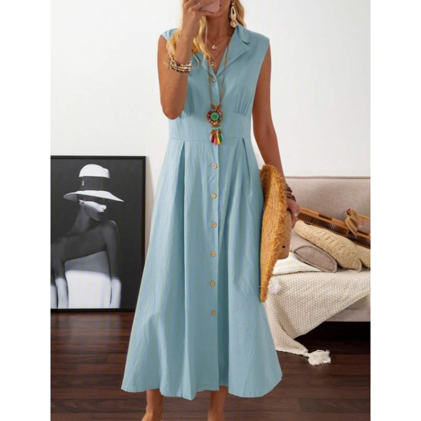 Women's A-Line Shirt Collar Casual Dress