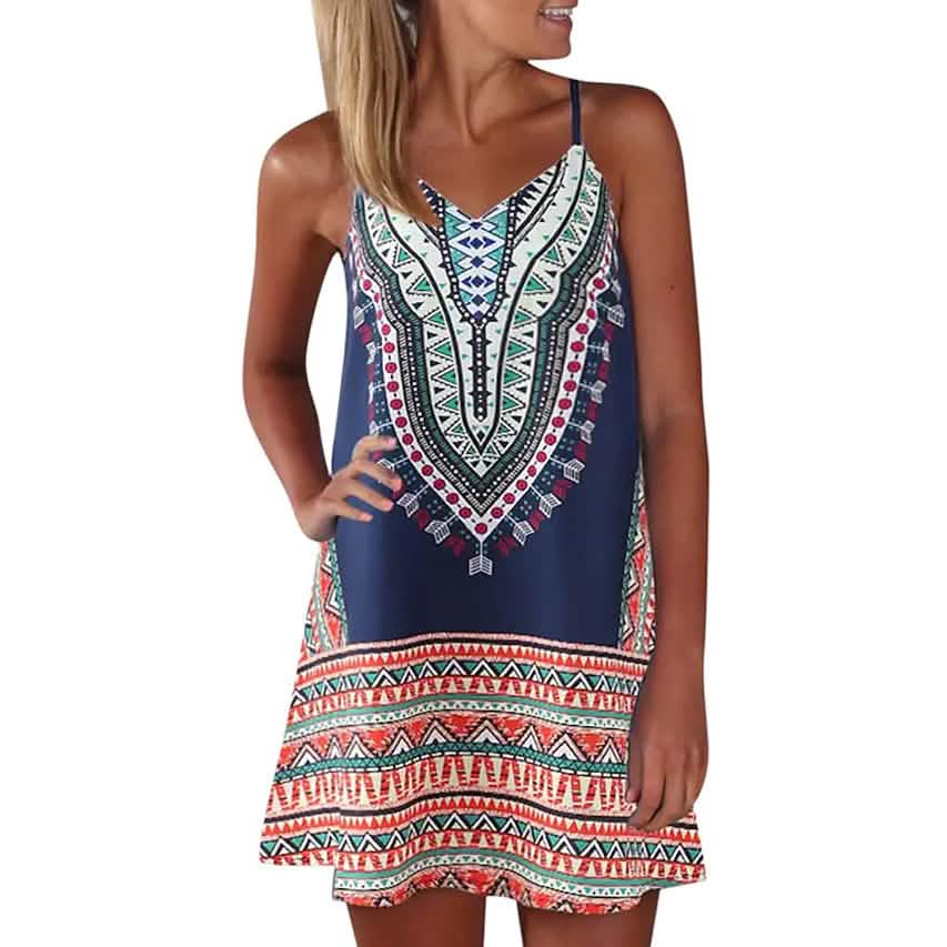 Women's A Line Short Mini Sleeveless Dress