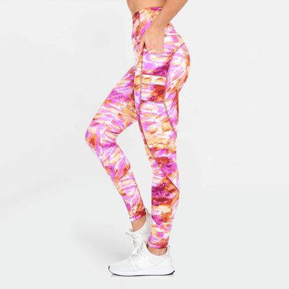 Women's Active High Rise Printed Leggings with Pockets