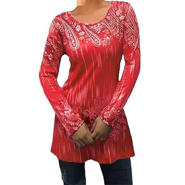 Womens Autumn Round Neck Long Sleeves