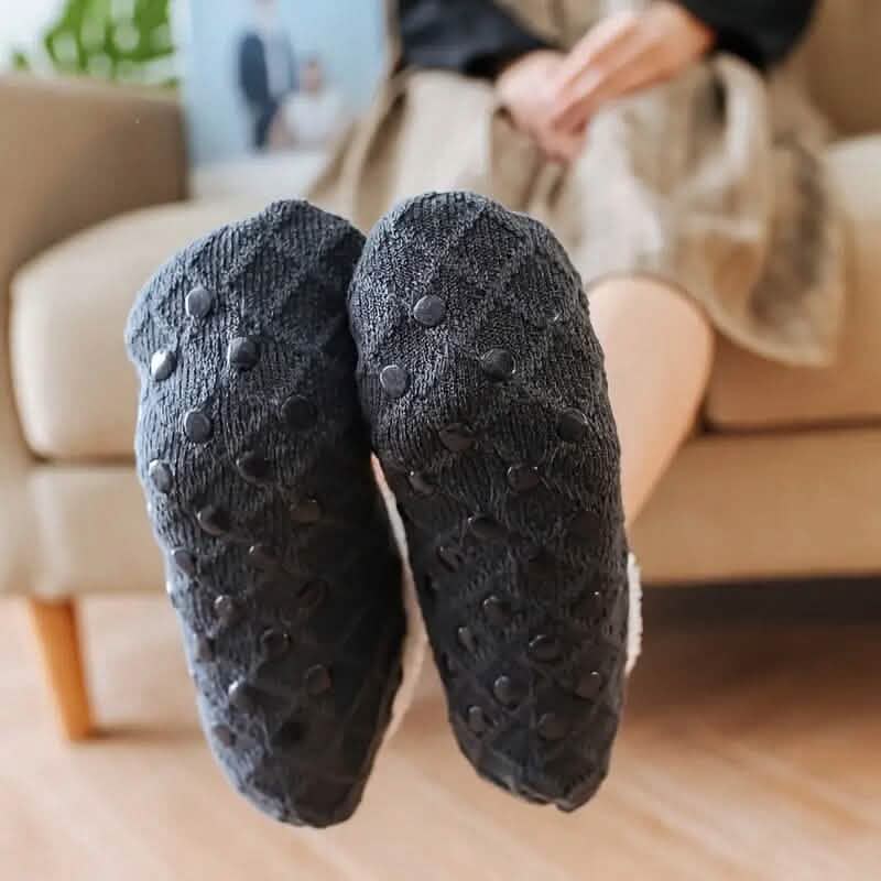 Women's Autumn Winter Plush Lined Indoor Low Cut Socks