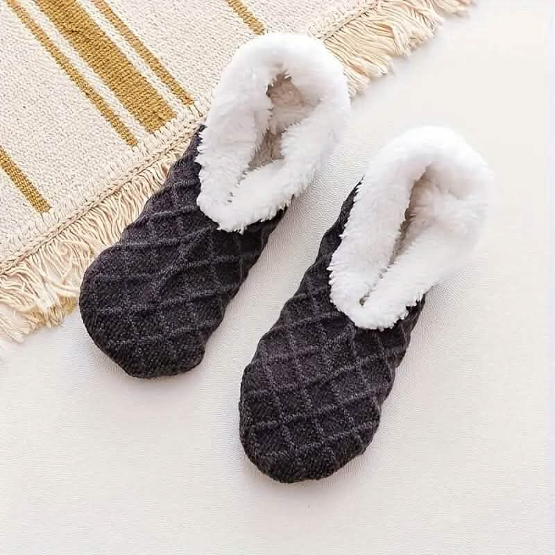 Women's Autumn Winter Plush Lined Indoor Low Cut Socks