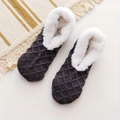 Women's Autumn Winter Plush Lined Indoor Low Cut Socks