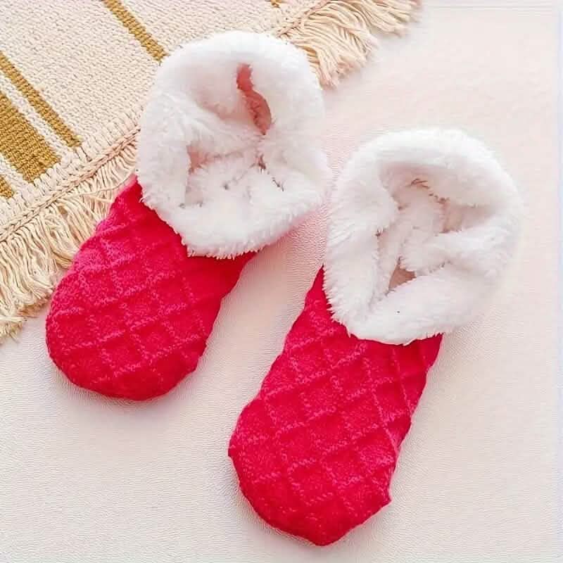 Women's Autumn Winter Plush Lined Indoor Low Cut Socks