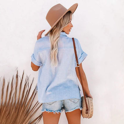 Women's Basic Solid Color Top Shirt