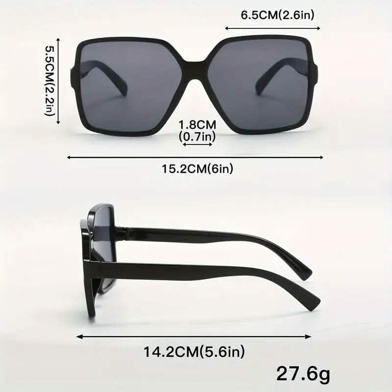 Women's Black Oversized PC Frame Glasses
