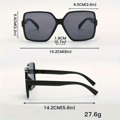 Women's Black Oversized PC Frame Glasses