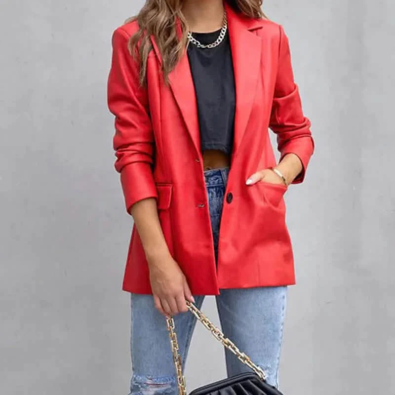 Women's Blazer Warm Breathable Outdoor Office Street Pocket Single Breasted Turndown