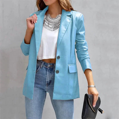 Women's Blazer Warm Breathable Outdoor Office Street Pocket Single Breasted Turndown