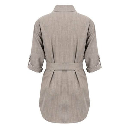 Women's Buttons Turn-Down Casual Shirt Dress