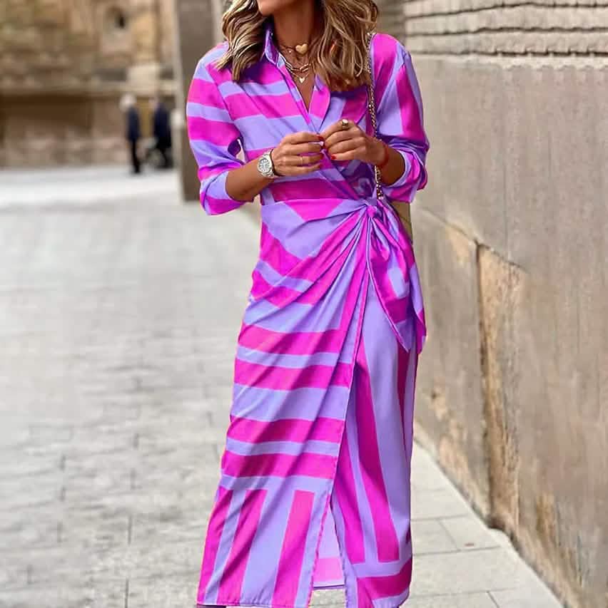 Women's Casual Boho Long Shirt Dress