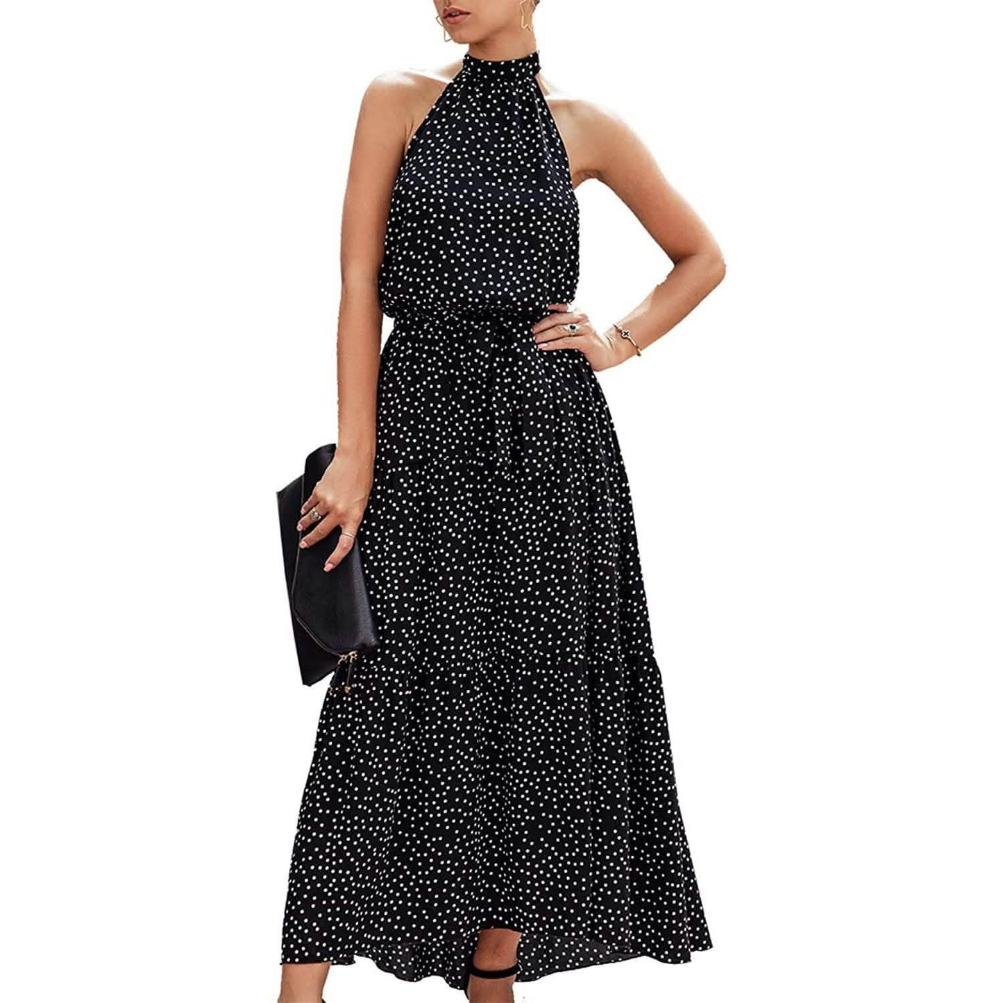 Women’s Casual Halter Neck Sleeveless Long Maxi Dress  - Assorted Styles