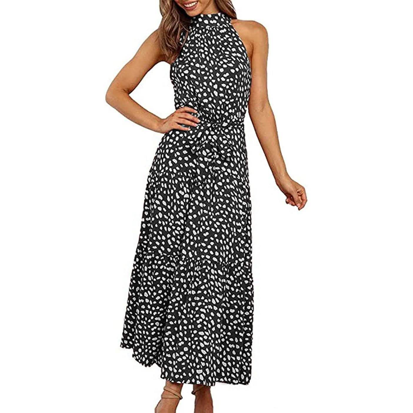 Women’s Casual Halter Neck Sleeveless Long Maxi Dress  - Assorted Styles