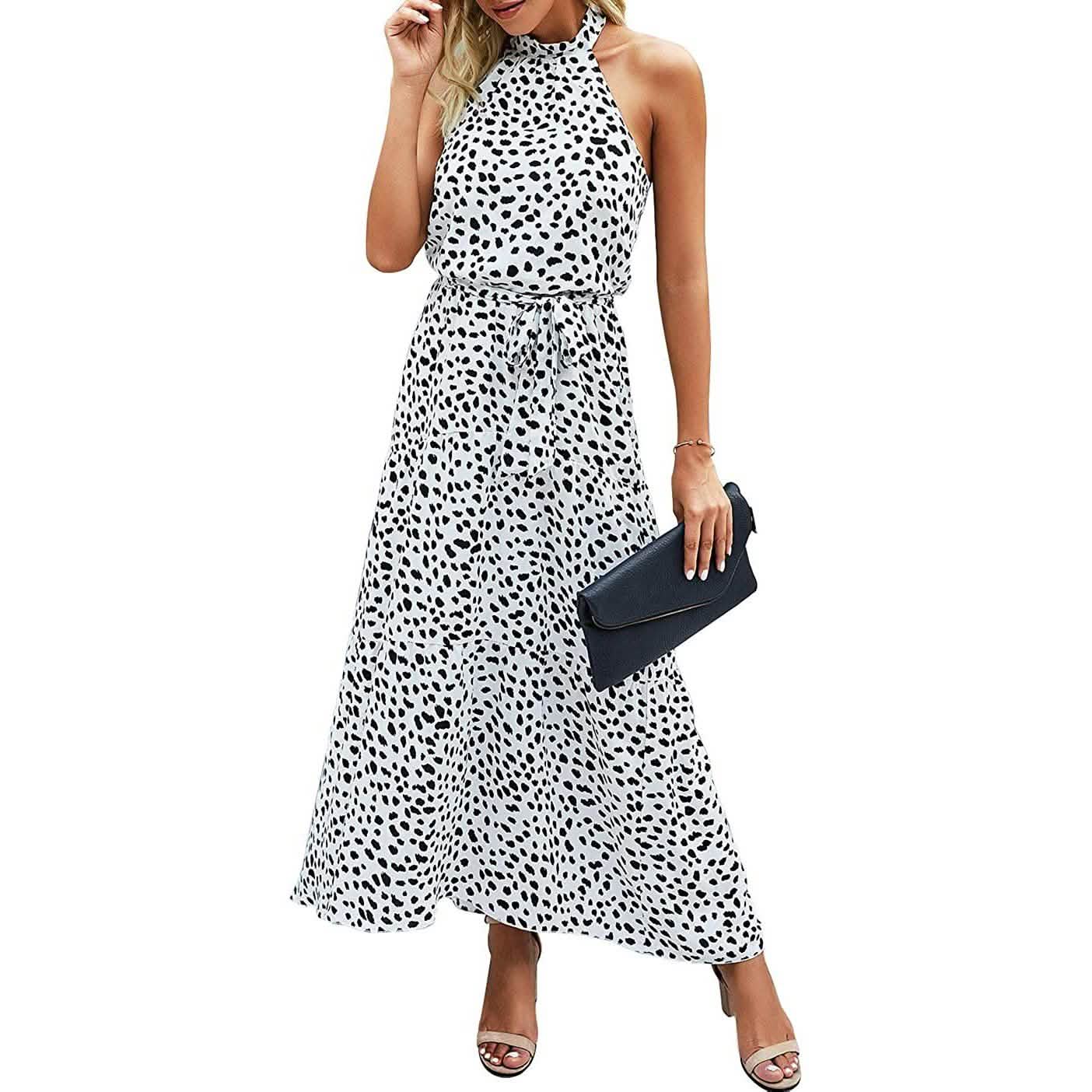 Women’s Casual Halter Neck Sleeveless Long Maxi Dress  - Assorted Styles