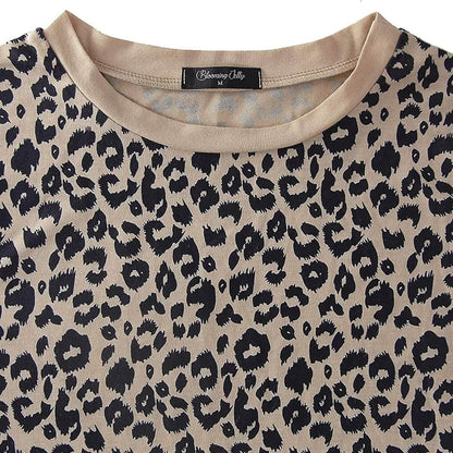 Women's Casual Leopard Print Tops Long Sleeve T Shirt Cute Blouse Graphic Tees