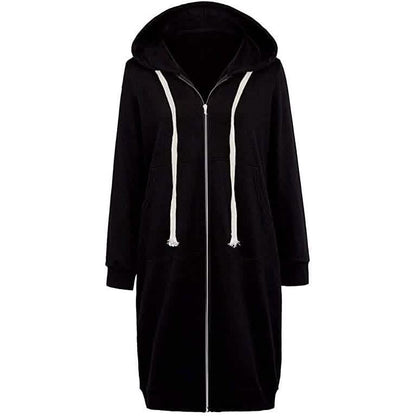 Women's Casual Zip up Hoodies Long Tunic Sweatshirts Jackets Fashion Plus Size Hoodie with Pockets
