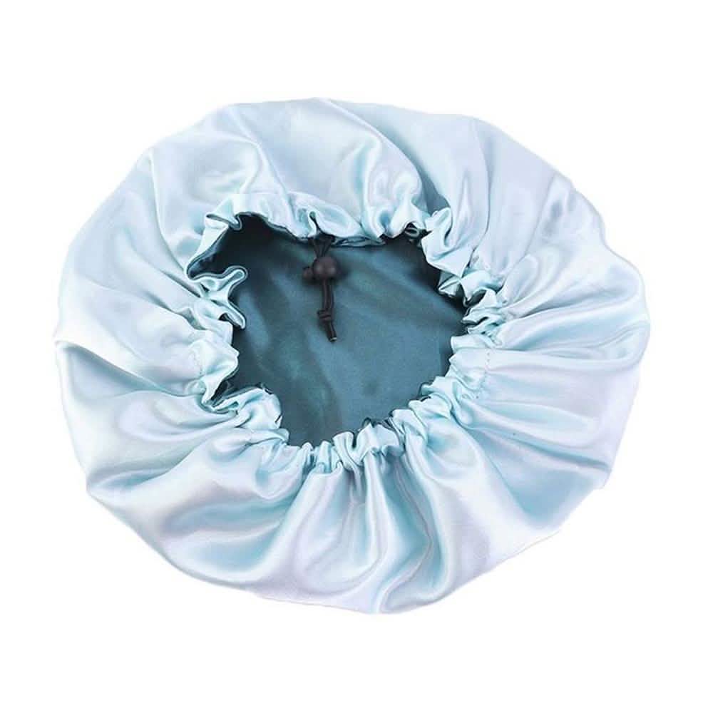 Women's Double Layer Reversible Silky Satin Headscarf Sleeping Bonnet Hat Headband