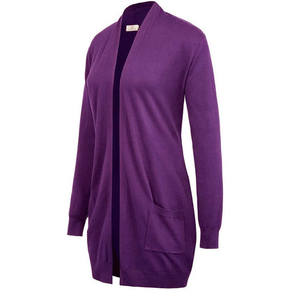 Women's Essential Solid Open Front Long Knited Cardigan Sweater