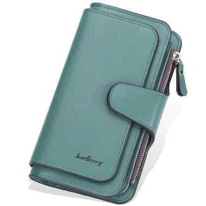 Women's Fashion Faux Leather Wallet with Card Slots & ID Window
