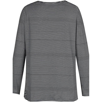 Women's Halloween Tunic T shirt Striped Cat 3D Cartoon Long Sleeve Print Round Neck
