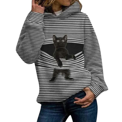 Women's Hoodie Pullover Cat Graphic Casual Daily Basic Hoodies Sweatshirts