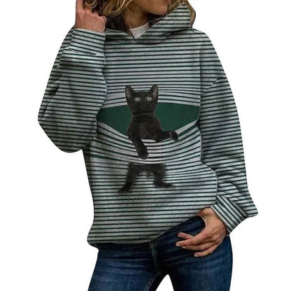Women's Hoodie Pullover Cat Graphic Casual Daily Basic Hoodies Sweatshirts
