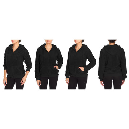 Women's Inner and Outer Sherpa Hoodie Sweatshirt Jacket