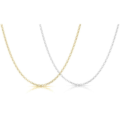 Women's Italian Rolo Link Chain in Solid Sterling Silver