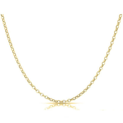 Women's Italian Rolo Link Chain in Solid Sterling Silver