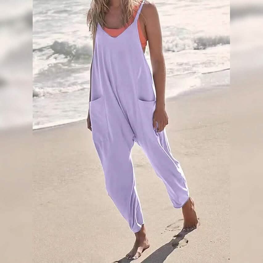 Women's Jumpsuit Maternity Solid Color V Neck Regular Fit Sleeveless