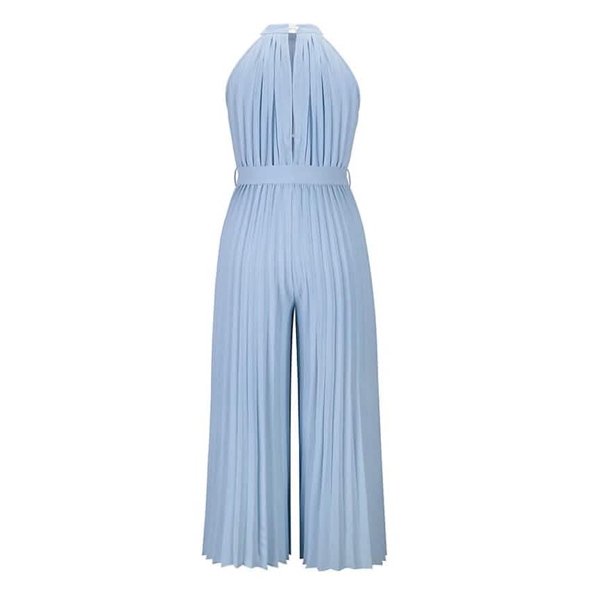 Women's Lace-Up Halter Casual Wide-Leg Jumpsuit