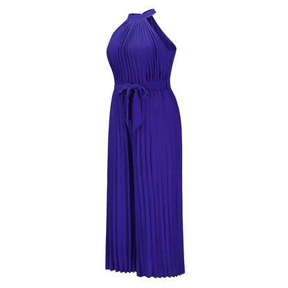 Women's Lace-Up Halter Casual Wide-Leg Jumpsuit