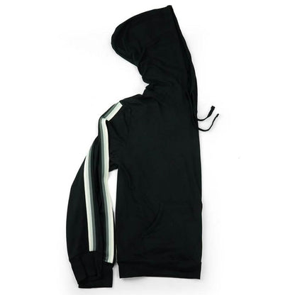 Women's Lightweight Accent Stripes Sweat Shirt Varsity Hoodie