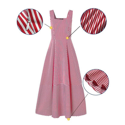 Women's Long A Line Striped Maxi Dress