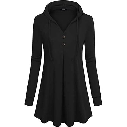 Women's Long Sleeve Hooded Tunic Tops