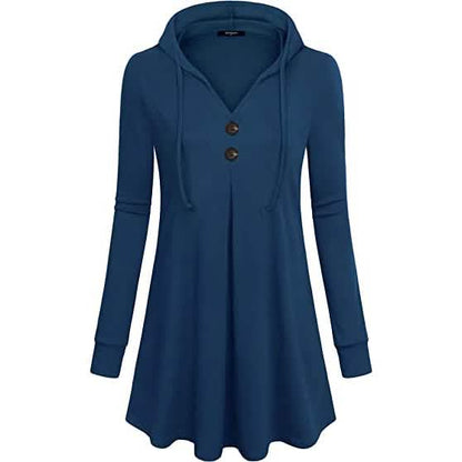 Women's Long Sleeve Hooded Tunic Tops