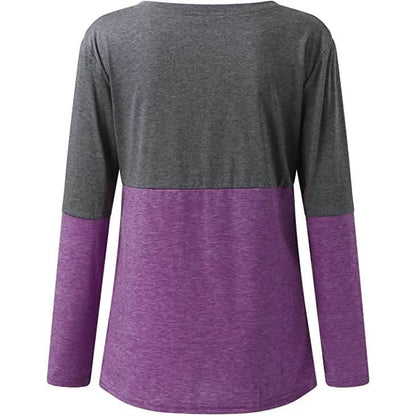 Women's Long Sleeve V Neck Loose Basic Shirt