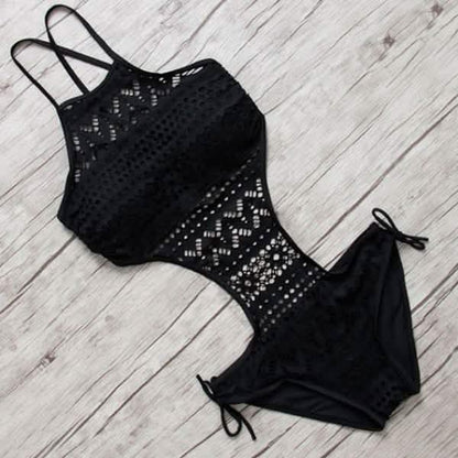 Women's One-Piece Bikini Solid Crochet Swimsuit