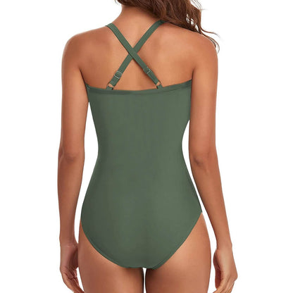 Women's One Piece High Waist Swimwear Tummy Control Cutout