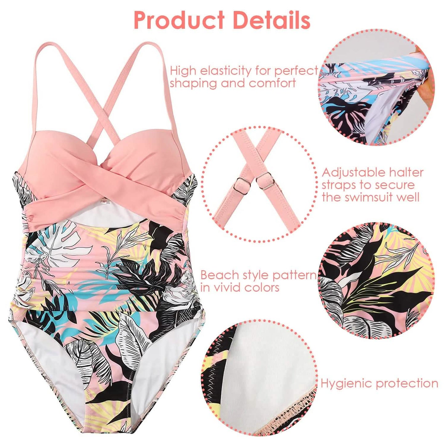Women's One Piece High Waist Swimwear Tummy Control Cutout