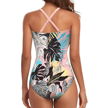 Women's One Piece High Waist Swimwear Tummy Control Cutout
