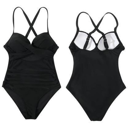 Women's One Piece High Waist Swimwear Tummy Control Cutout