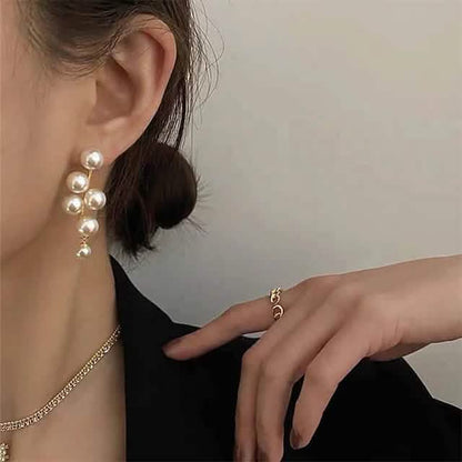 Women's Pearl Alloy Stud Earrings