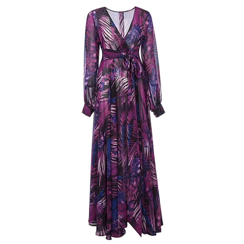 Women's Plus Size A Line Dress Floral V Neck Print Lantern Sleeve