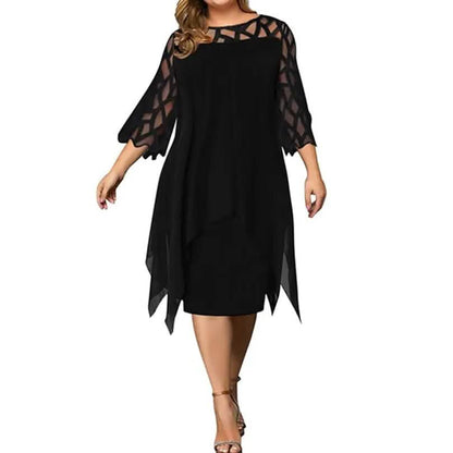 Women's Plus Size Solid Color Sheath Dress