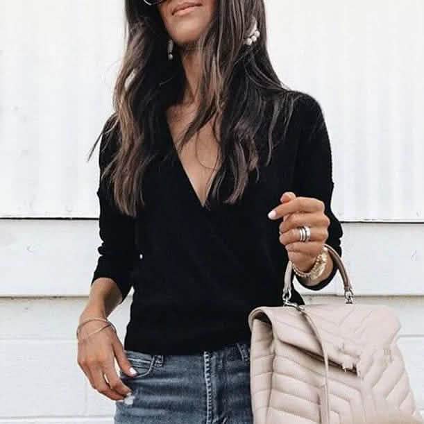 Women's Pullover Solid Colored Basic Long Sleeve Loose Short Sweater Cardigans