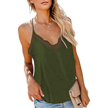 Women's Sexy V Neck Casual Sleeveless Cami Tank Top