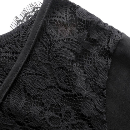 Women's Short Sleeve Back Lace Top Blouse