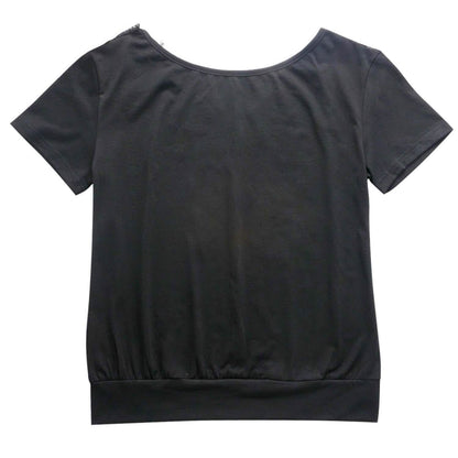 Women's Short Sleeve Back Lace Top Blouse