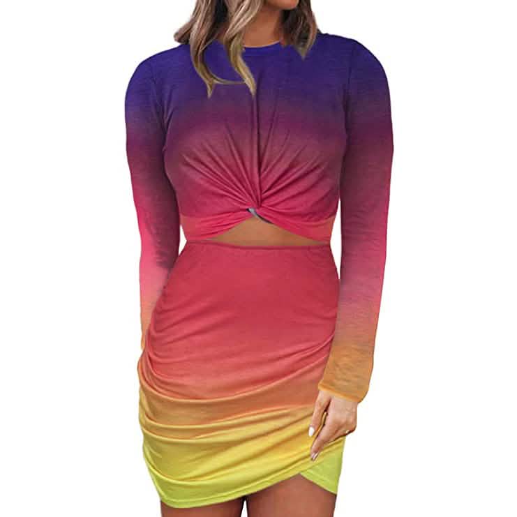 Women's Sleeveless Hollow Out Twist Bodycon Dress